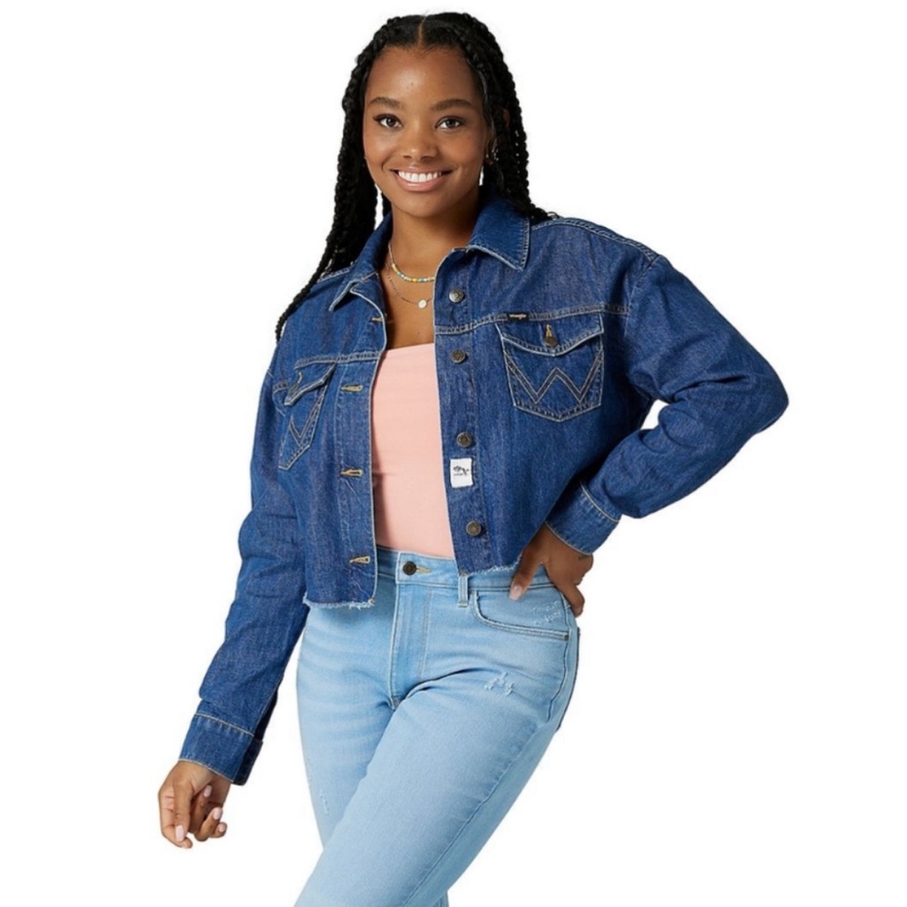 WRANGLER | Cropped | Denim | Jacket | Western | Oversized | Size Medium